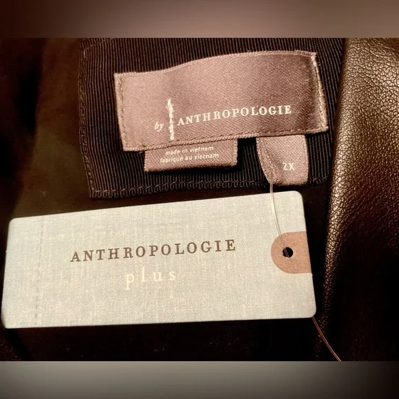 Anthropologie Tommie Cap-Sleeve Smocked Front-Zip Shirt Dress: Faux-Leat… - Picture 12 of 13